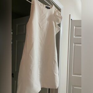 Lulu’s bridal shower dress with ruffle side
